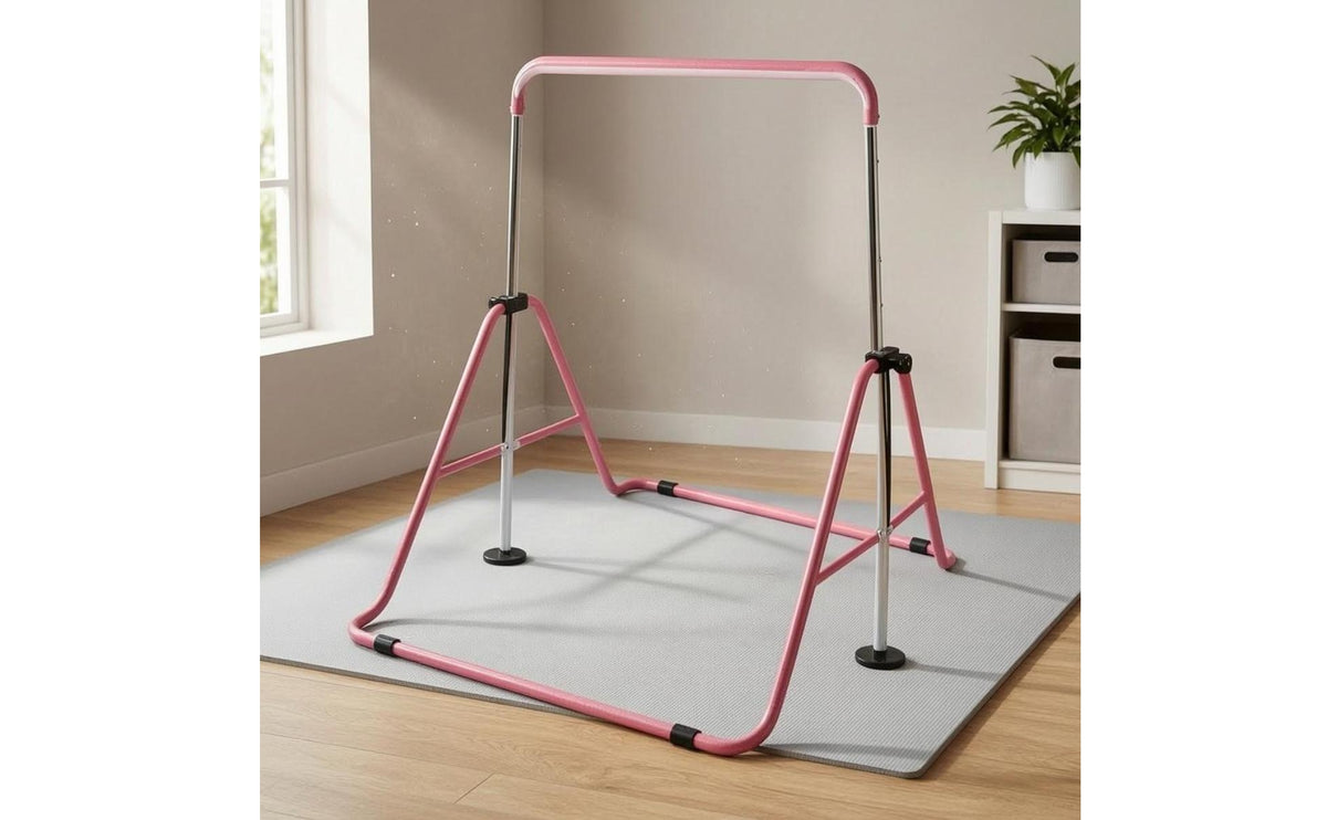 Floor Standing Gymnastics Bar Foldable Adjustable Gymnastics Bar Space Saving