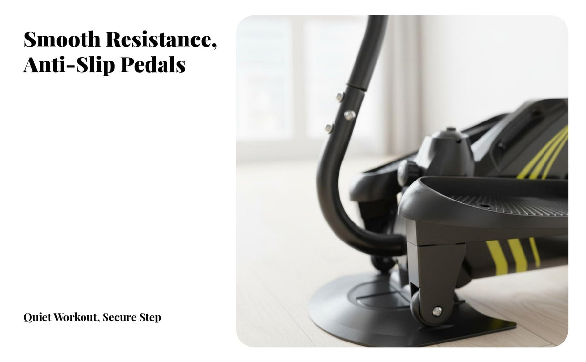 Compact Elliptical Adjustable Resistance Mini Elliptical Low Impact Mini Stepper Machine for Seniors, Office Workers, Home