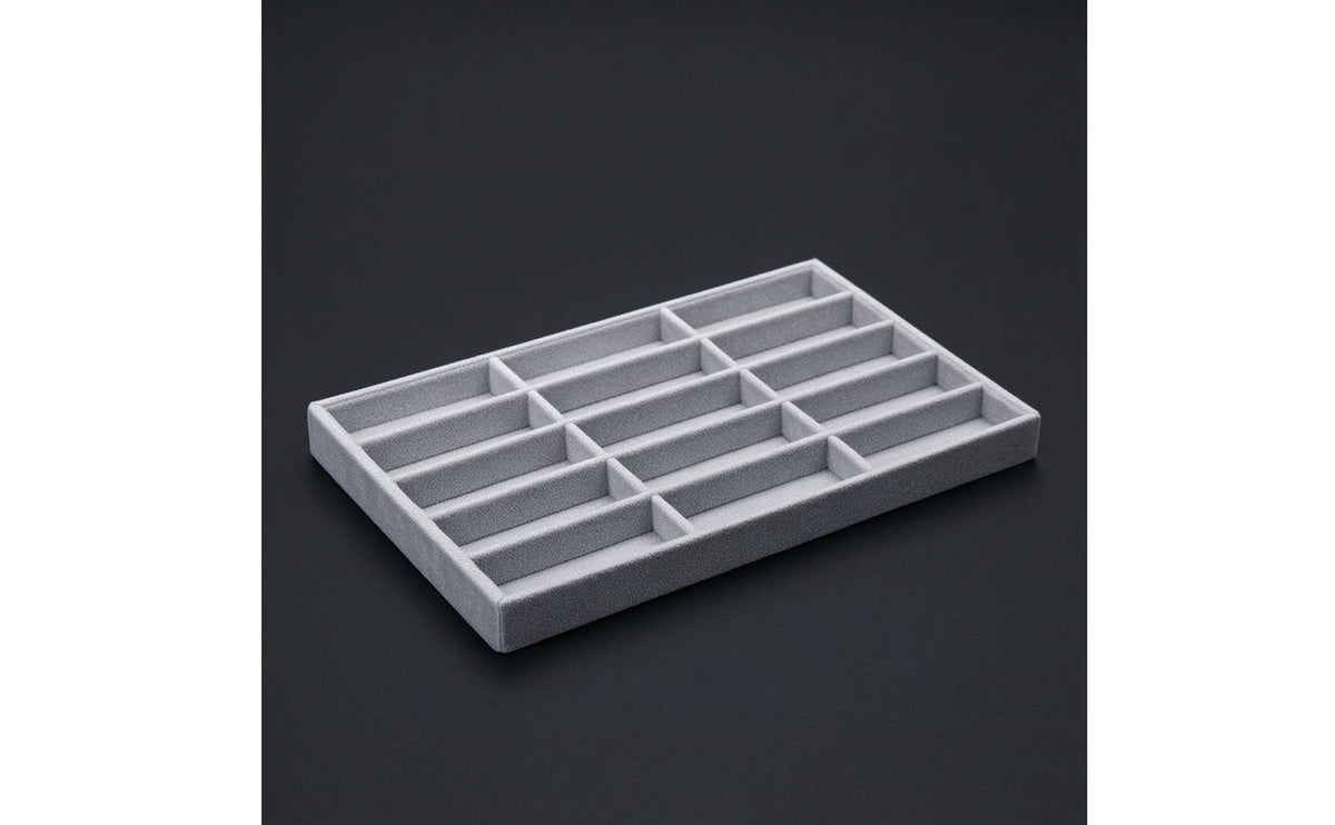 Compartmented Eyeglasses Tray Organized Eyeglass Tray Open-Top Sunglass Organizer Slim-Profile for Retailers, Collectors, Retail Display Cases, Dresser Drawers, Countertop