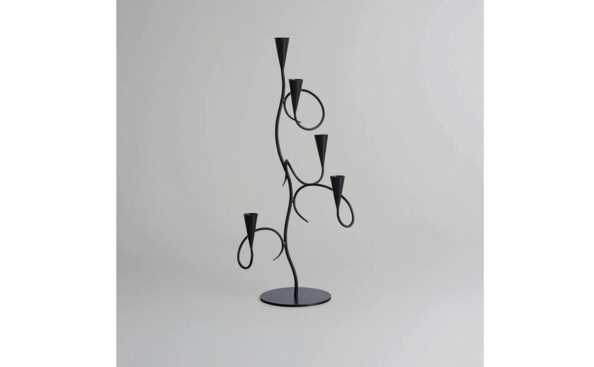 Candle Holder with Scroll Arms Vintage Candelabra Candlestick Stable Decor Sculptural for Dining Table, Living Room