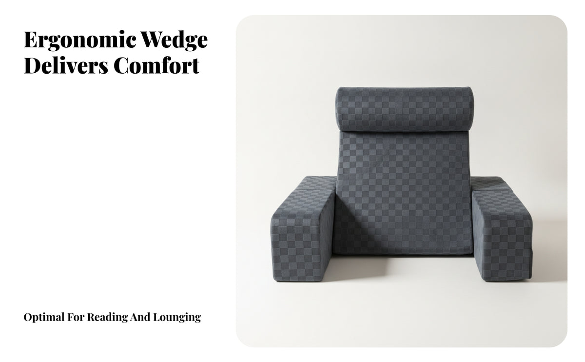 Supportive Bed Rest Pillow with Armrests | Structured, Reading Pillow, for Sofa