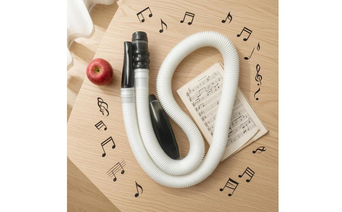 White Corrugated Mouth Tube with Black Fittings for Melodica
