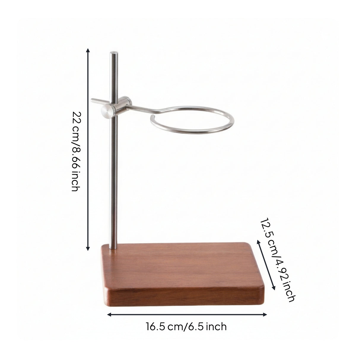 Wood Base Pour-over Dripper Stand Compact Kitchen Tool for Home Brewing