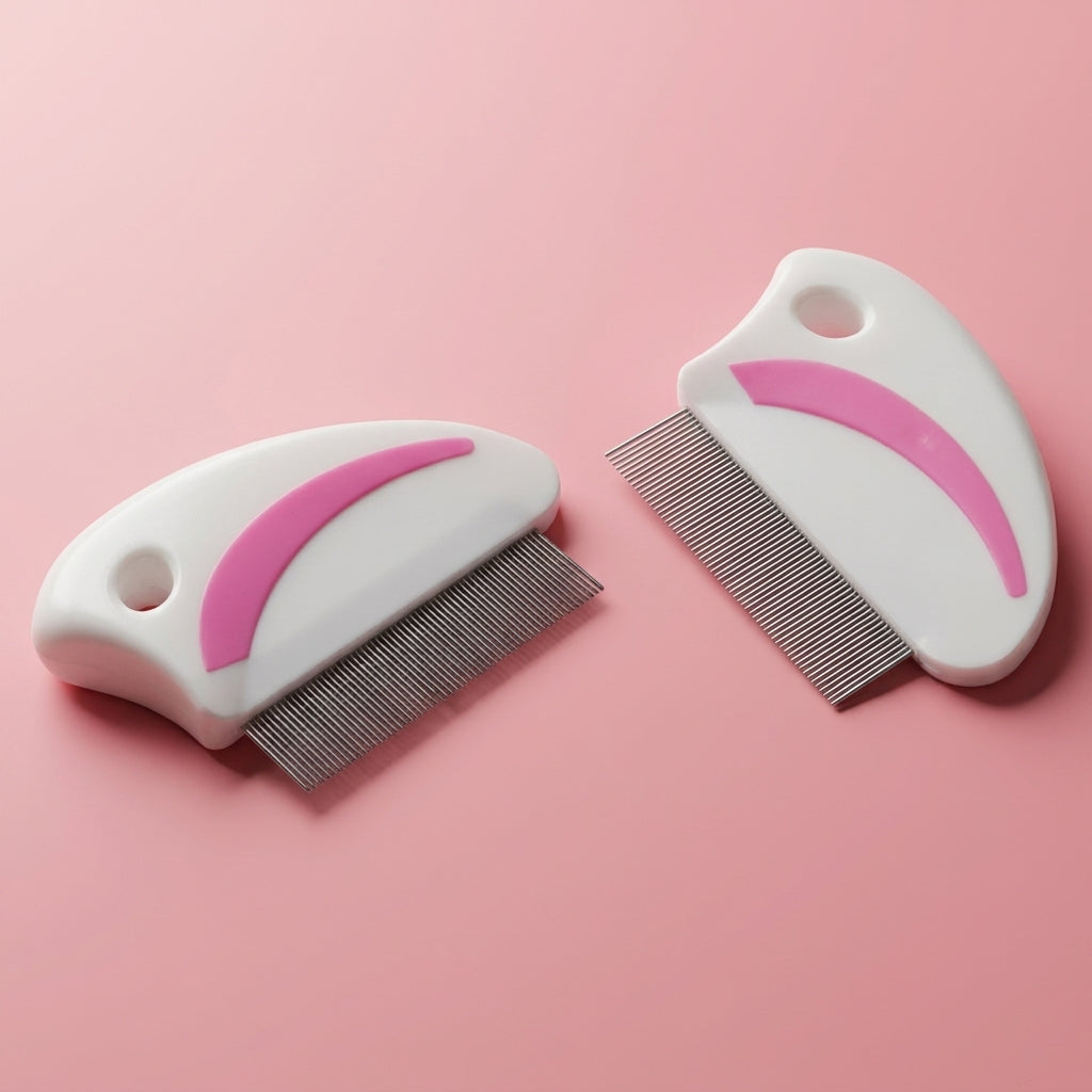 Hair Comb for Dog Grooming and Cat Comb Use, Stainless Steel Dog Comb for Cat Grooming, Non Slip Pet Hair Removal Tool, Fine Tooth Lice Comb