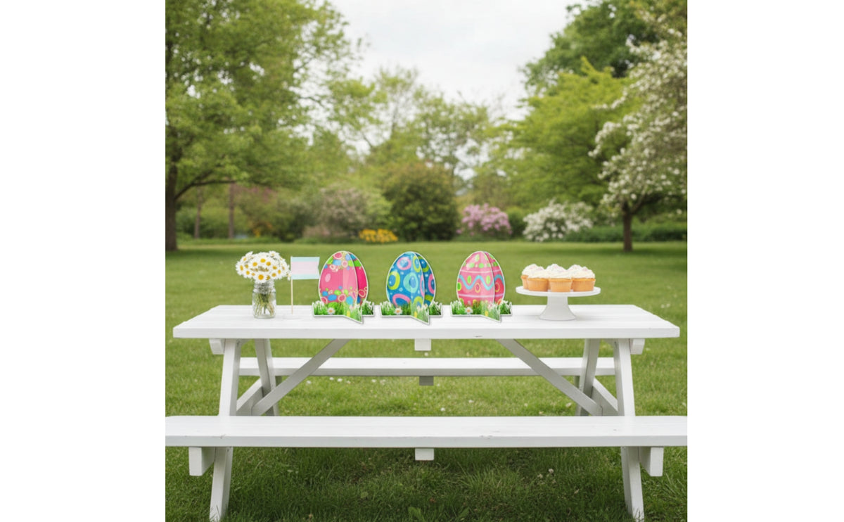 6 Pieces 3D Easter Egg Centerpiece Easy Assembly Standing Paper Egg Decoration