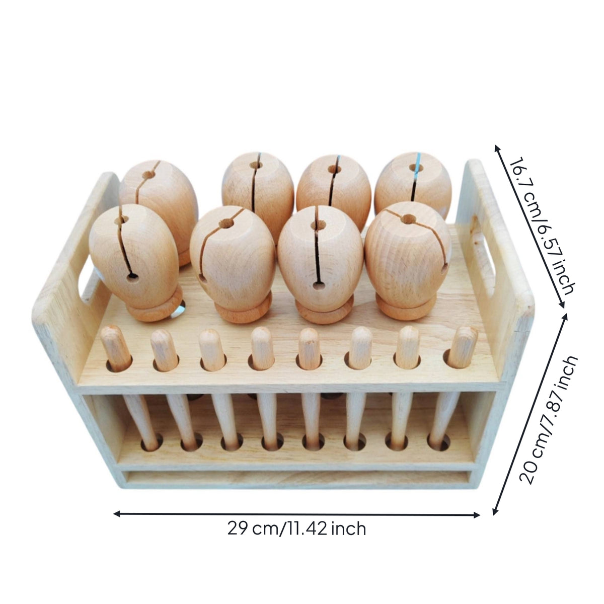 Wood Musical Toy with Storage Box Educational Rhythm Clapper Set Polished Percussion Instrument for Children