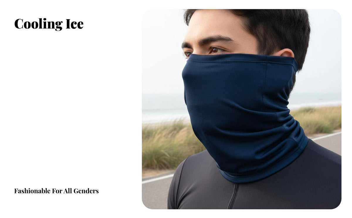 Cycling Face Covering Windproof Sun Protection Neck Tube Ice Silk Bandana Breathable Sun Protection Scarf Quick-Dry for Men