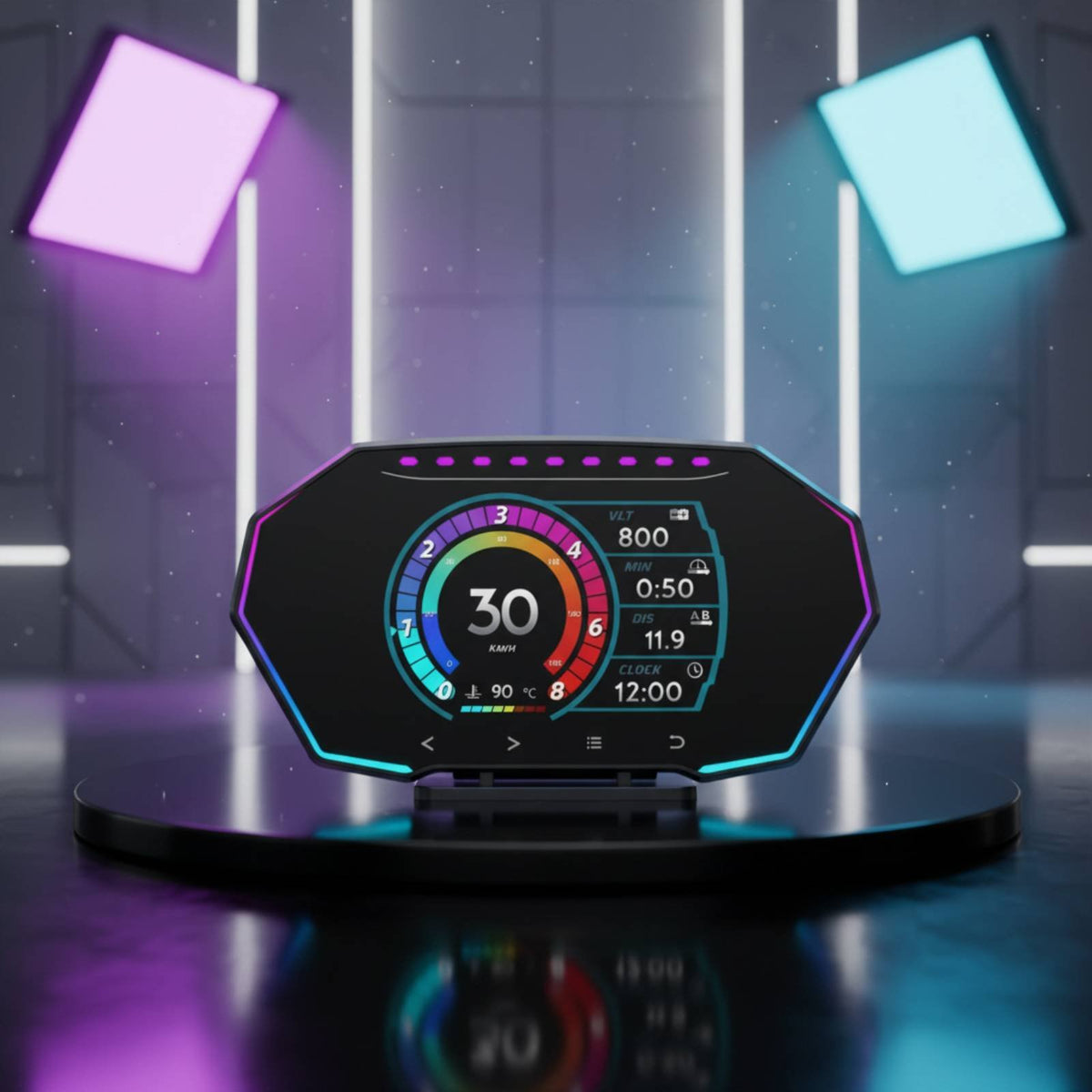 Overspeed Alarm OBD2 Navigation System HUD Plug and Play OBD Navigation System Combined System Gauge Accelerometer for Non-Roaders