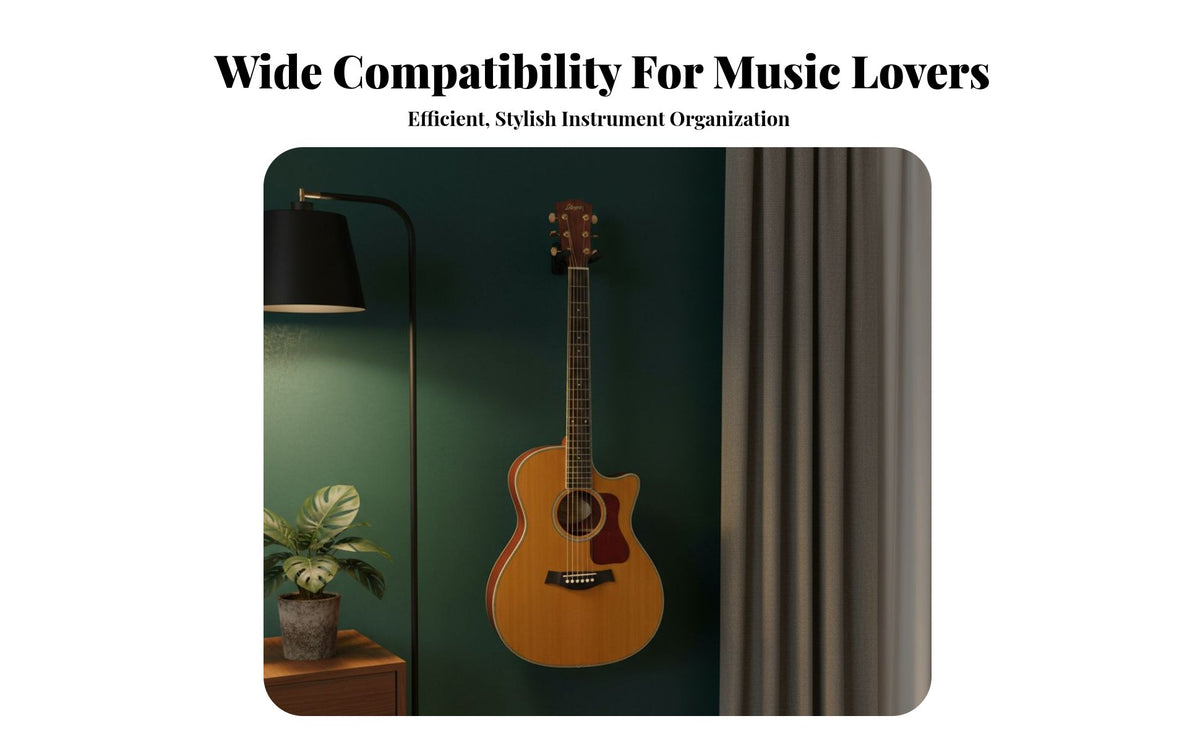 Guitar Wall Hanger Space Saving Violin Wall Mount Universal Fit for Music Room