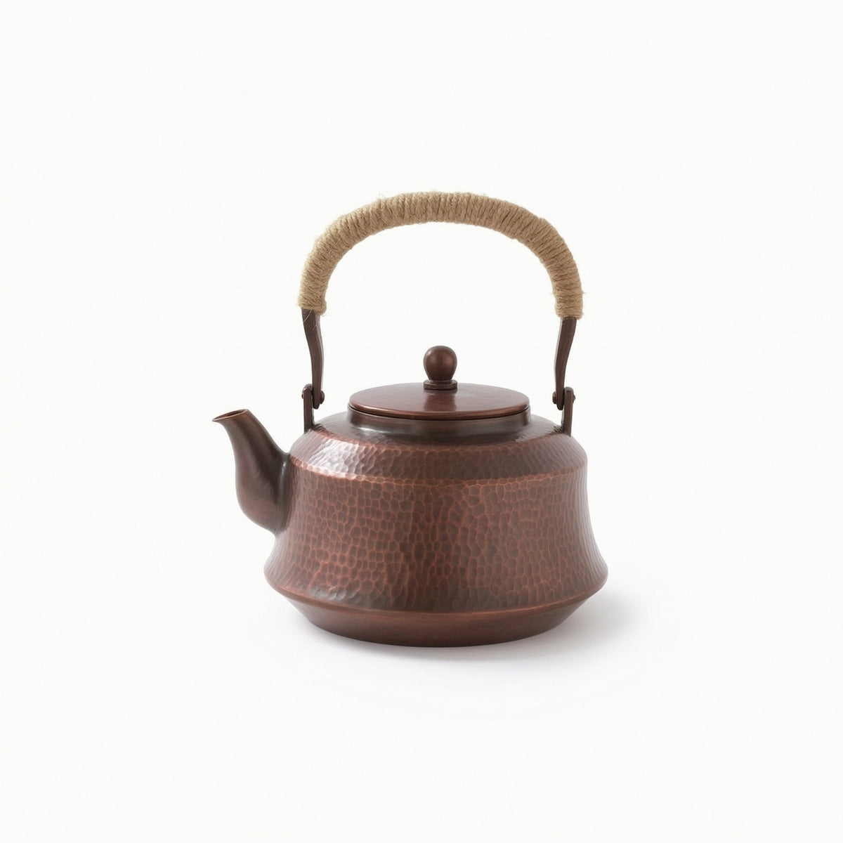 Copper Tea Kettle Traditional Tea Kettle with Wrapped Handle Compact for Teahouse