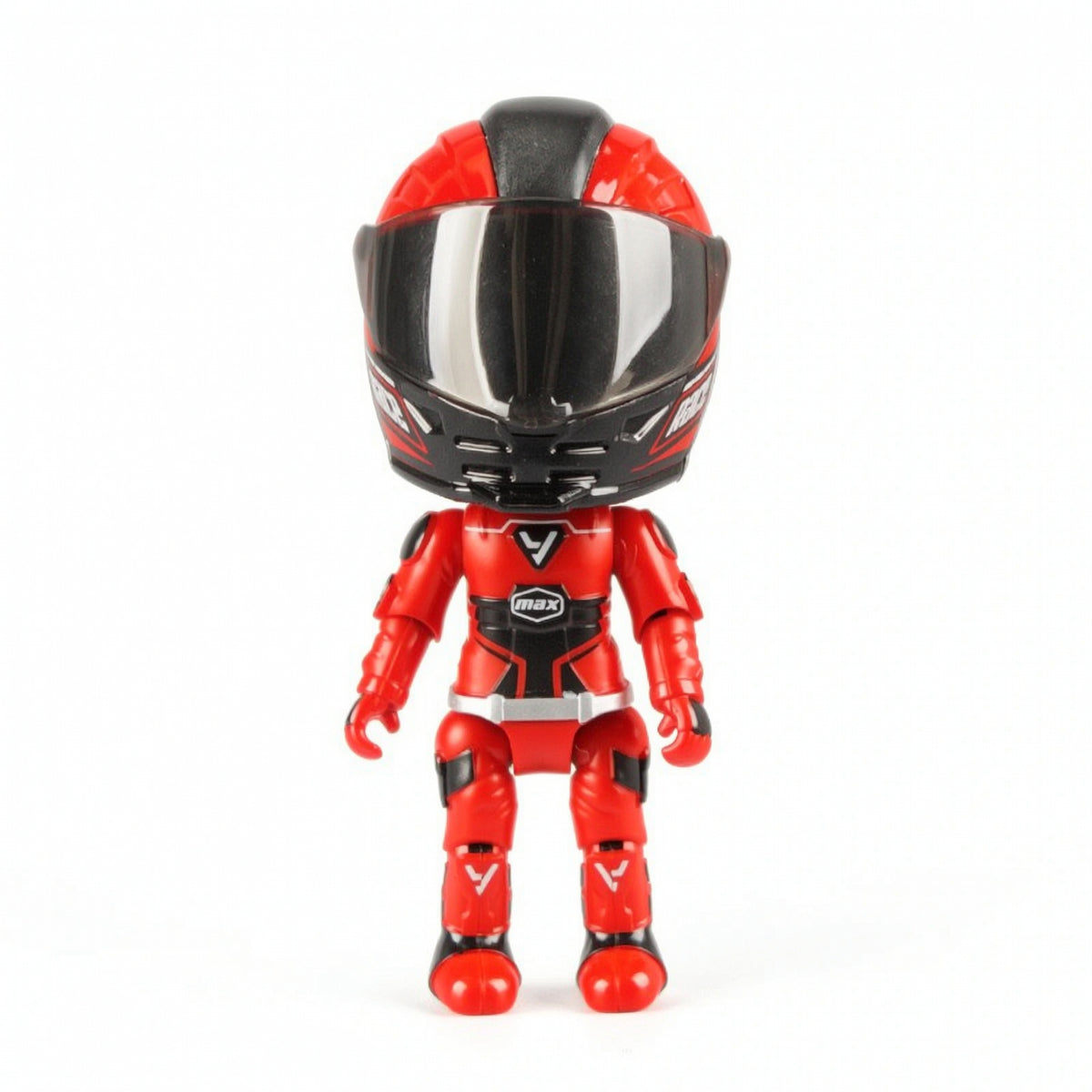 Motorcycle Helmet Action Figure with Movable Joints Mixed-Material Motorcycle Motorcyclist Figure Racer Model Articulated