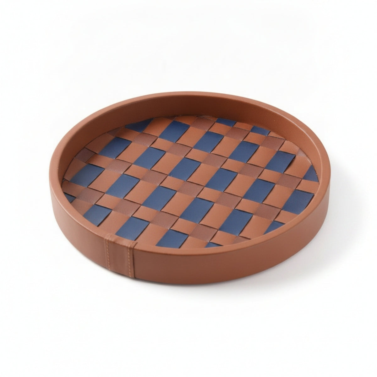 Decorative Storage Tray Braided Organizer Tray Rustic Style Lattice Surface