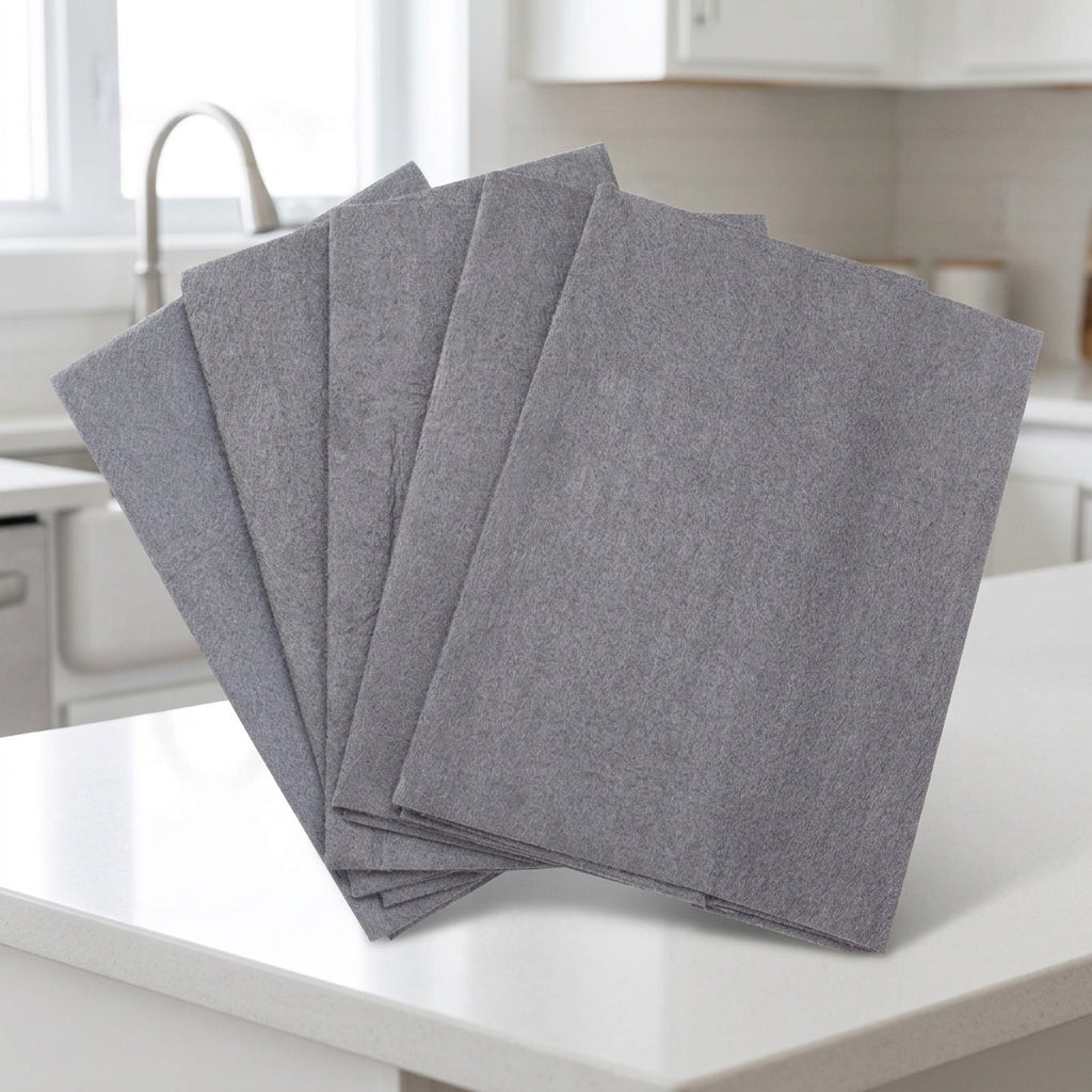 Gray Microfibre Cloth, Non-streaking Cloths and Lint-clear Cloths, Highly Absorbent Microfibre Cloth for Glass, Car, Mirrors and Solid Surfaces