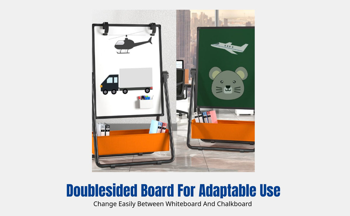 Magnetic Double-Sided Whiteboard with Foldable Stand, Kids Writing Board, Home Teaching, Office, Easy to Clean, Adjustable