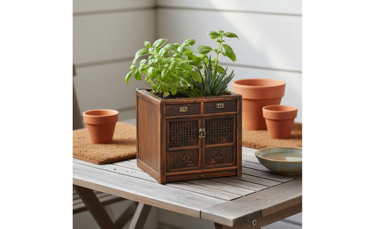 Chinese Cabinet Flower Pot Multi-Purpose House Decoration for Desktop