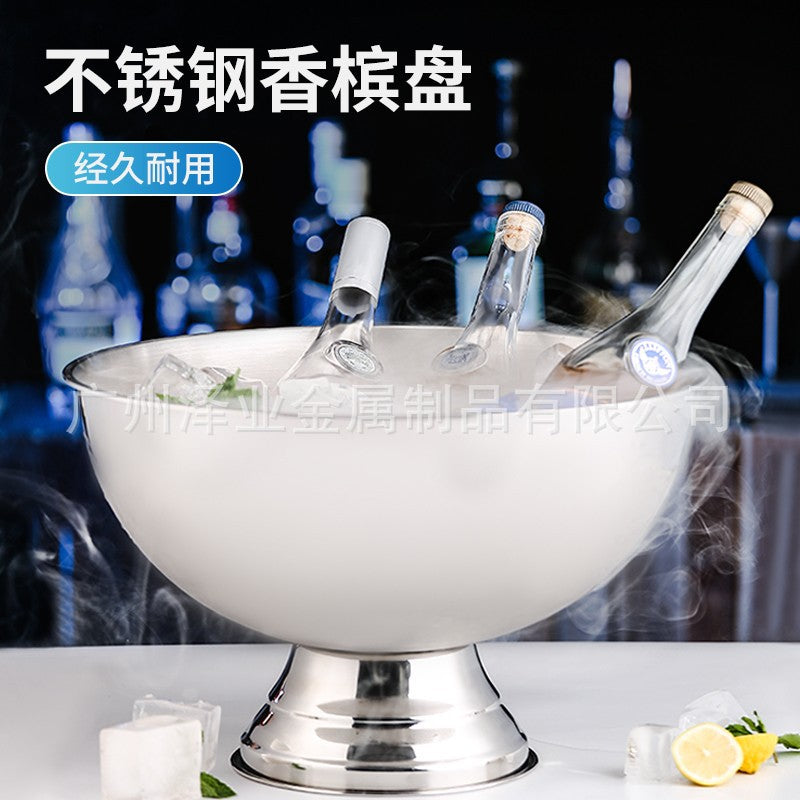 Nordic Stainless Steel Champagne Bucket, Salad Bowl, Mixing Bowl, Fruit Bowl