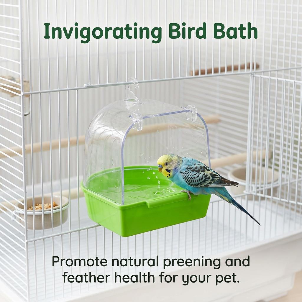 Bird Bath Cage Hanging Bird Bathtub, Parrot Mynah Thrush Bath Tub, Pet Bird Tub for Cage Hanging Bird, Canary Budgies Bath Cage, Bird Bath Accessory