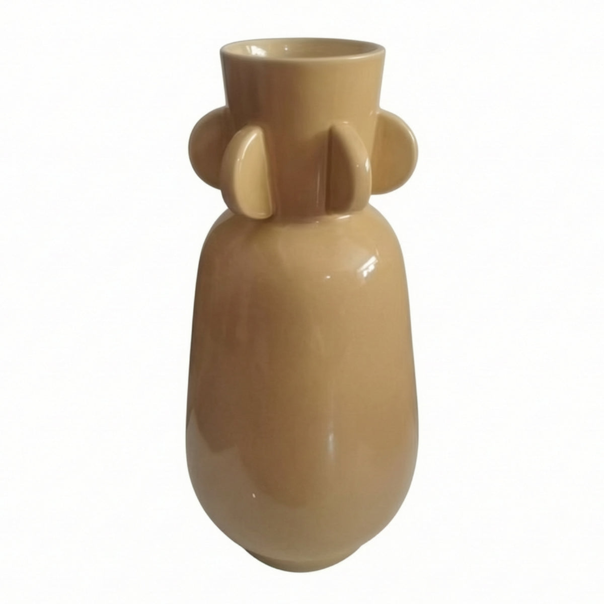 Glazed Ceramic Vase Modern Ceramic Vase with Handles Artistic Flower Holder Elegant for Living Room