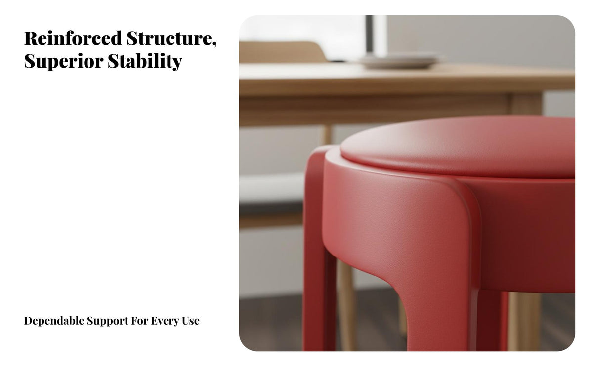 Thickened Material Stackable Plastic Stool Space-Saving Round Stackable Stool Heavy Duty Household Furniture Easy to Clean for Apartment Dwellers, Homeowners, Living Room, Kitchen, Entryway, Bedroom