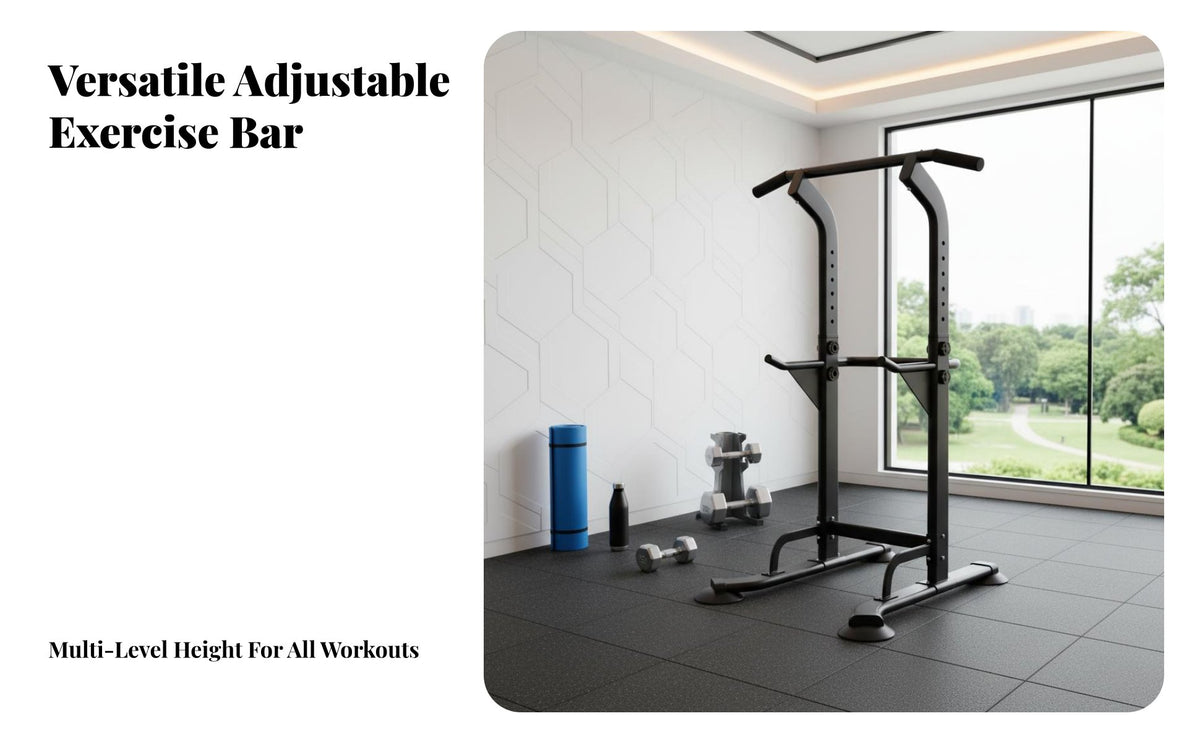 Heavy-Duty Steel Frame Adjustable Height Power Station Stable Design Pull up Station High Weight Capacity Freestanding Pull up Bar Non-Slip Foot Covers for Beginners, Home Gym