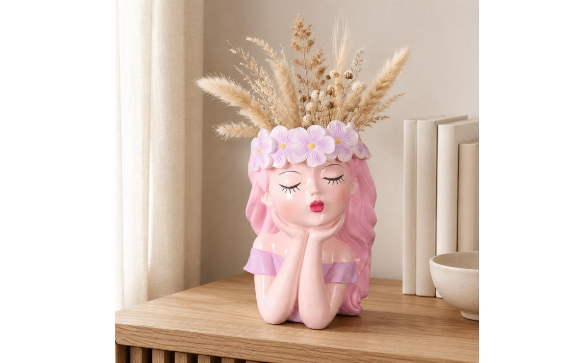 Fairy Vase Creative Design Fairy Head Planter Cute for Living Room