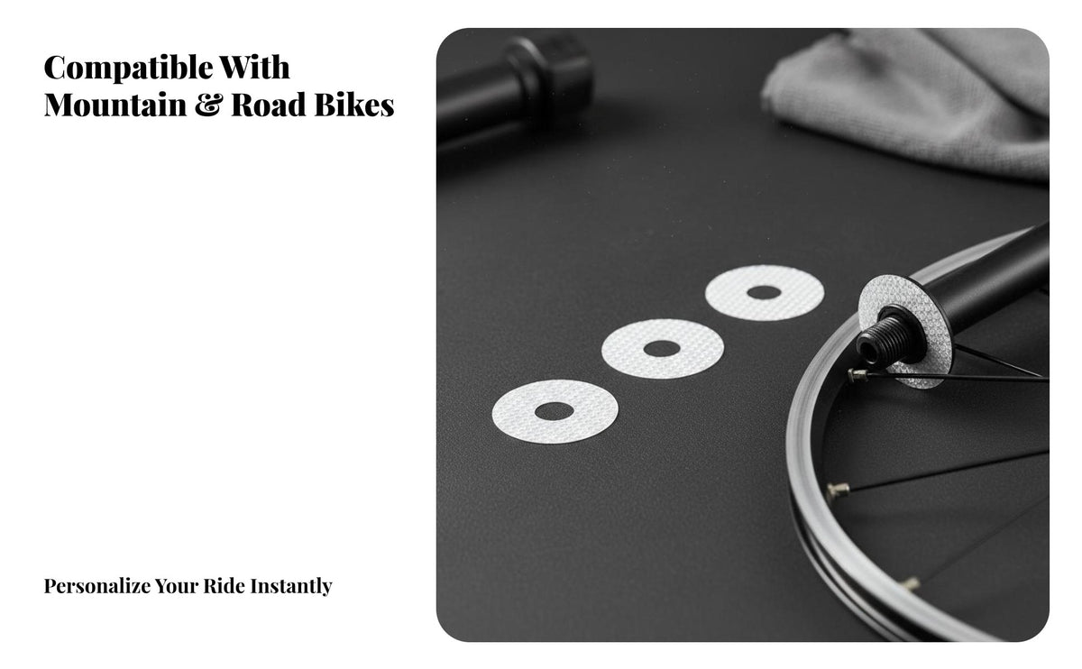 Cycle Valve Sticker Self Bike Rim Valve Hole Sticker Water Resistant for Mountain Bikers, Road Cyclists, Triathlon