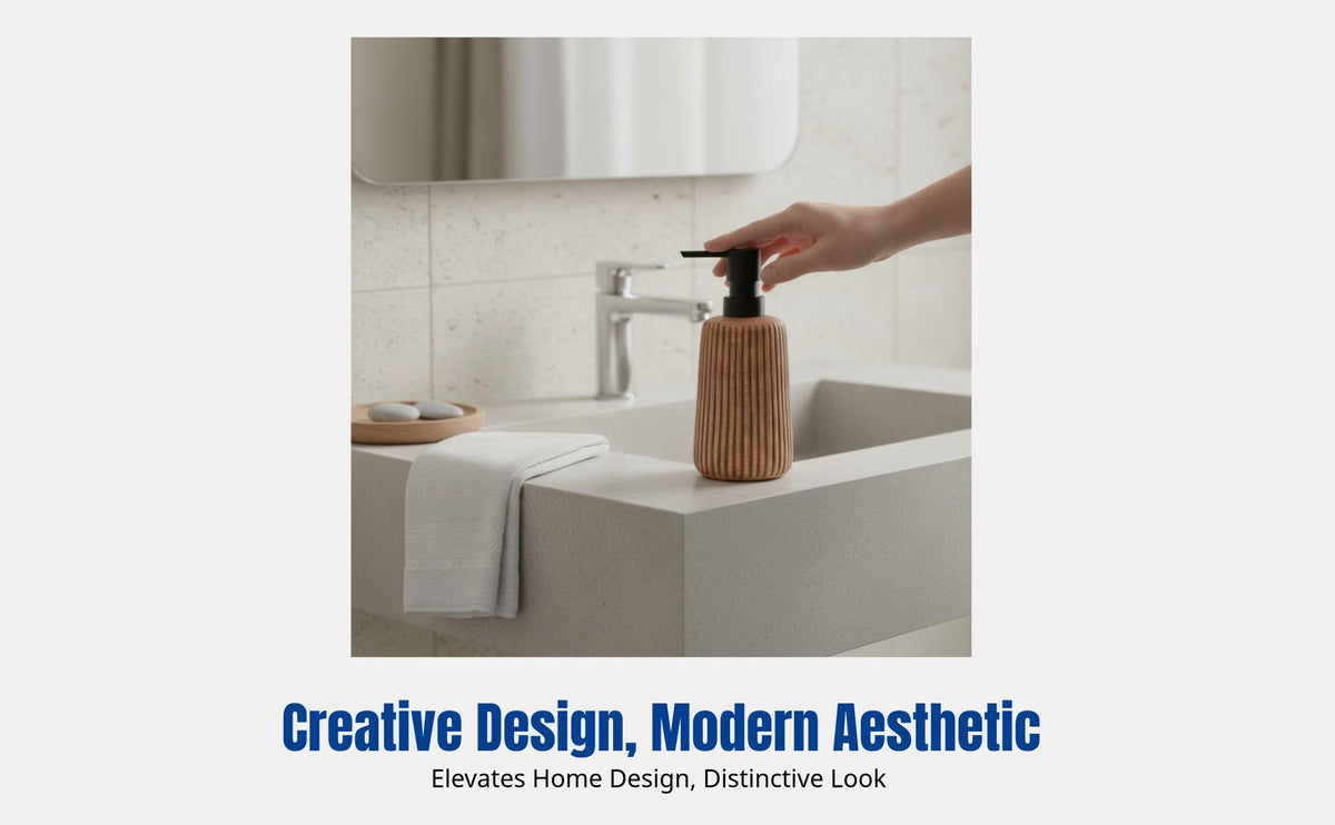 Ceramic Soap Dispenser Bottle, Refillable Japanese Design for Hotel, Guesthouse, Home
