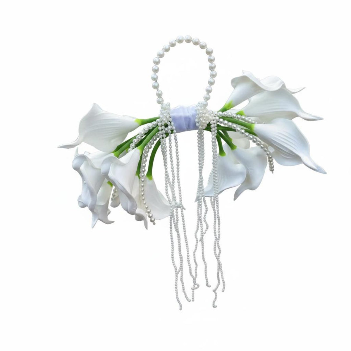 Elegant White Calla Lily Hand Floral Arrangement Long Lasting Calla Lily Bridal Floral Arrangement Realistic Look Ready to Use for Brides, Photo Photography
