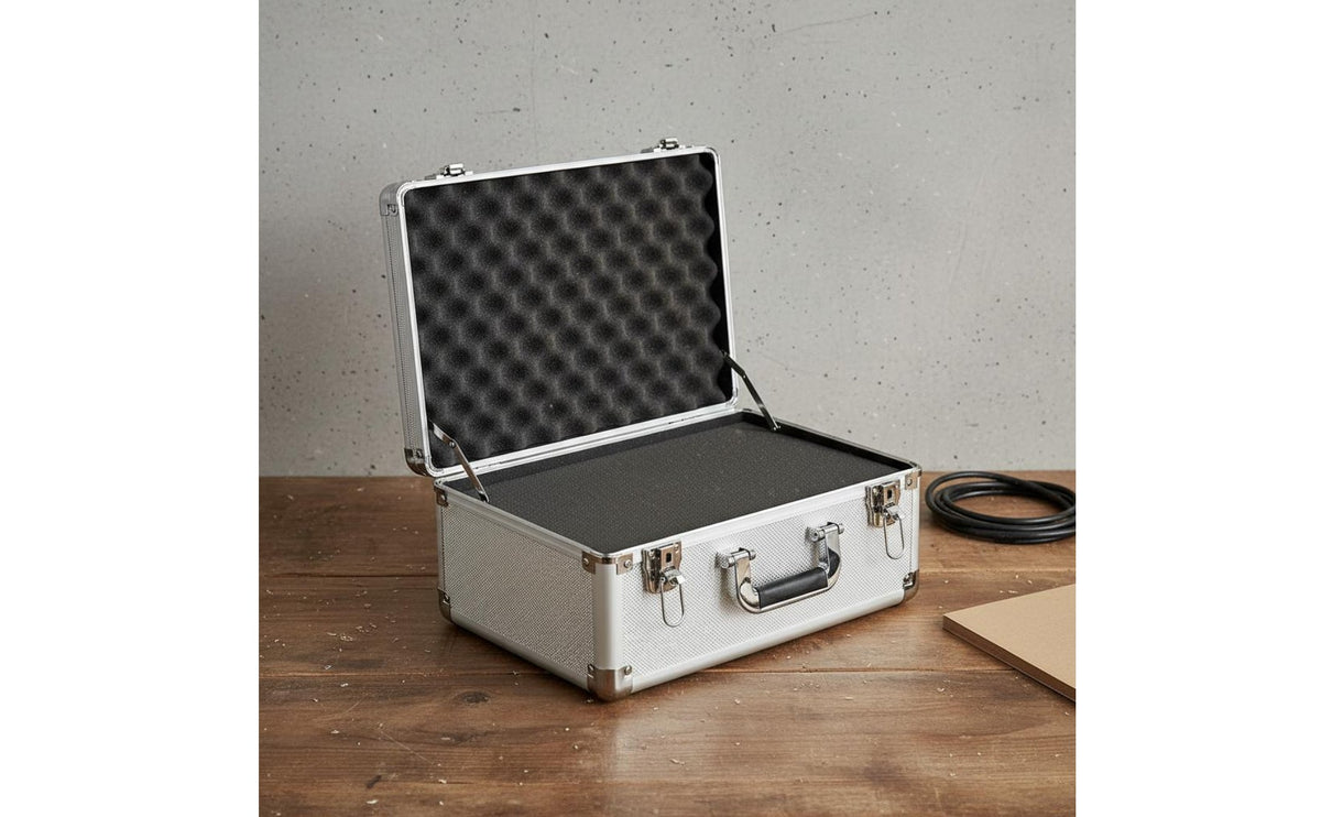 Sturdy Aluminum Tool Box Large Capacity Lockable Aluminum Case Reinforced Corners Hard Shell Tool Case Shock Resistant for Electricians, Technicians,
