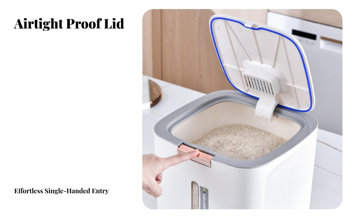 Rice Storage Container Large Capacity Moisture-Resistant Flour Bin Closure Ed Food Storage Box Space-Saving Design for Families
