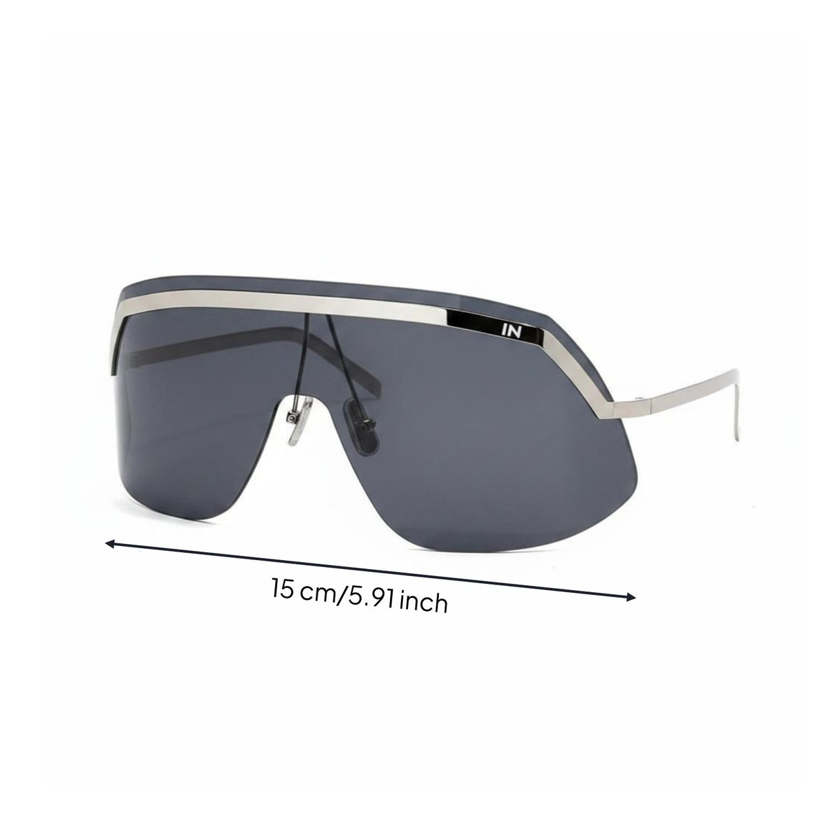 Oversized Visor Sunglasses Rimless Modern Silhouette Sunglasses Non-Polarized Sun Shades for Women, Driving