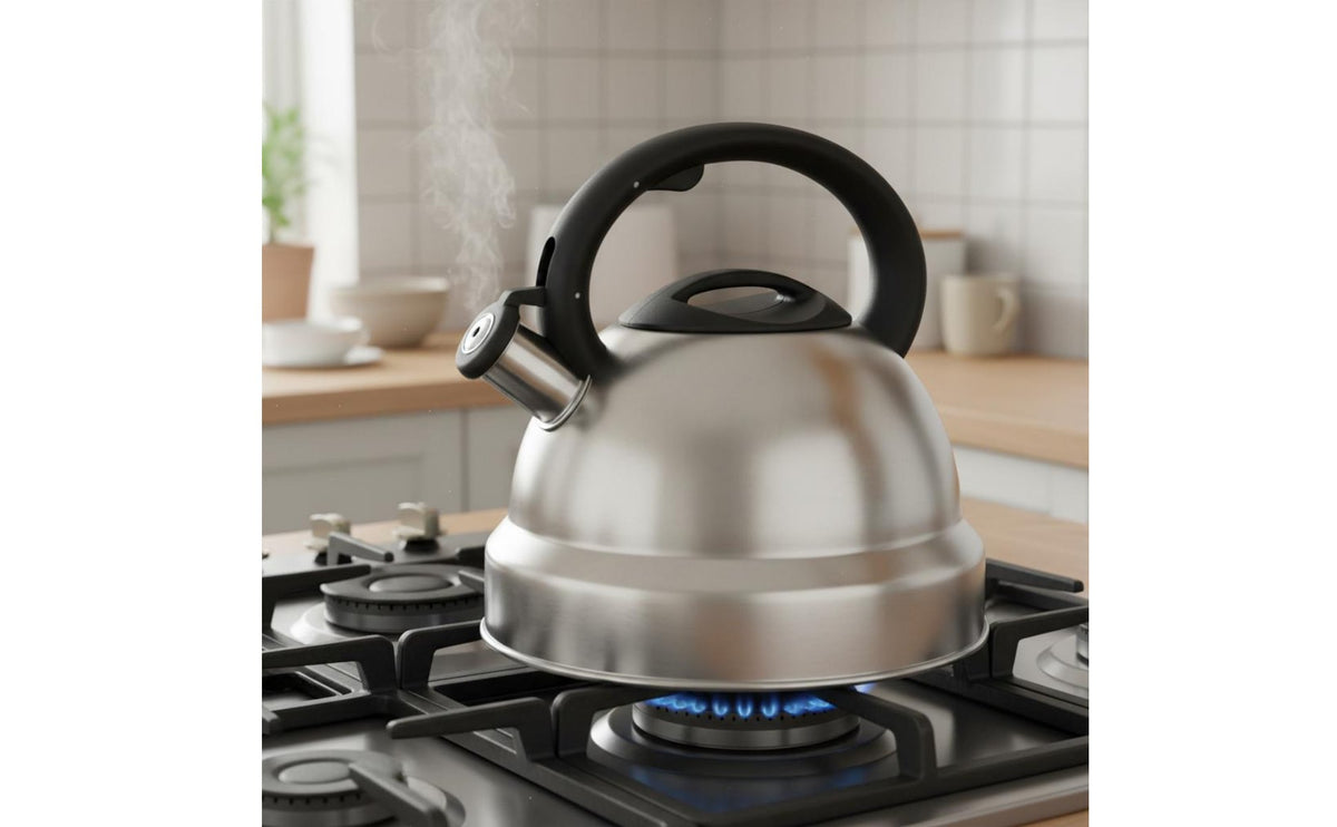 Large Capacity Stainless Steel Whistling Kettle with Rust Resistant Finish