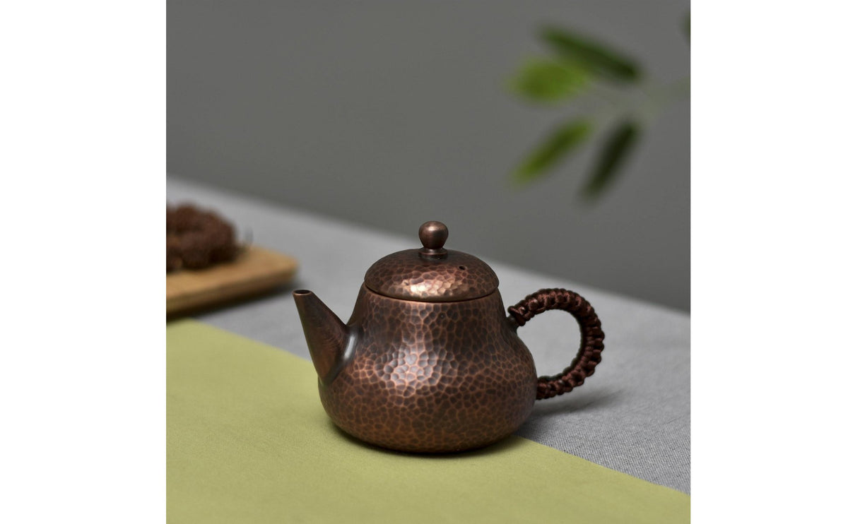 Handmade Copper Teapot Uncoated Interior Traditional Brew Pot
