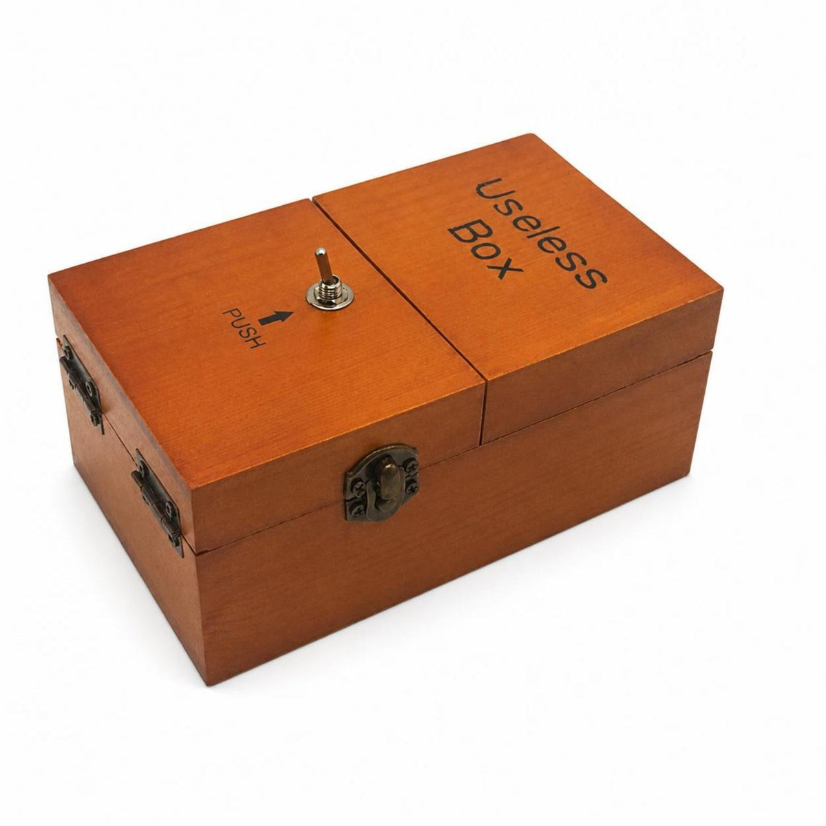 Metal Switch Useless Box Interactive Wooden Novelty Box Stress Relief Wooden Prank Toy Cute Design