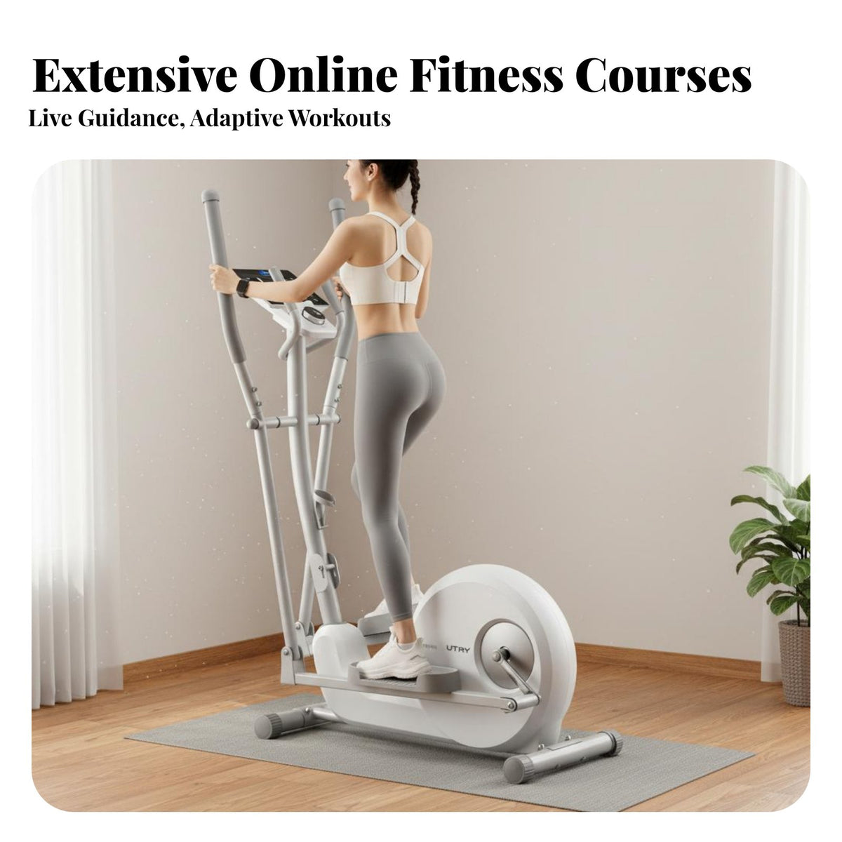 Home Elliptical Machine Quiet Digital Elliptical Machine Digital Screen Digital Display Compact Cross for Beginners, Apartment