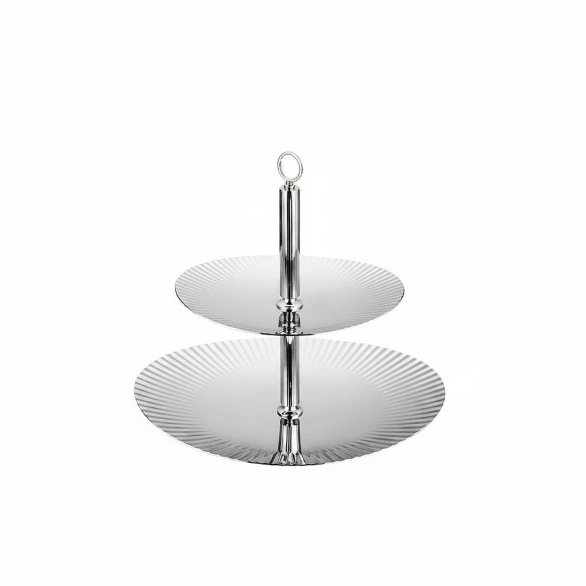 Stainless Steel Fruit Stand Tiered Display 2 Tier Serving Tray Modern Minimalist Design Double Layer Snack Tray