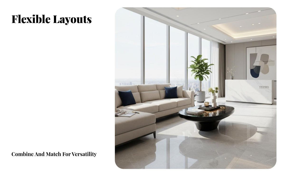 Light Luxury arcd Sectional Sofa Modern Aesthetic Commercial Furniture configurable Design Lobby Seating long-lasting Construction for Interior Designers, Hospitality Managers, Business Owners, Real Estate Sales Center, Reception Area, Hotel, Waiting Room