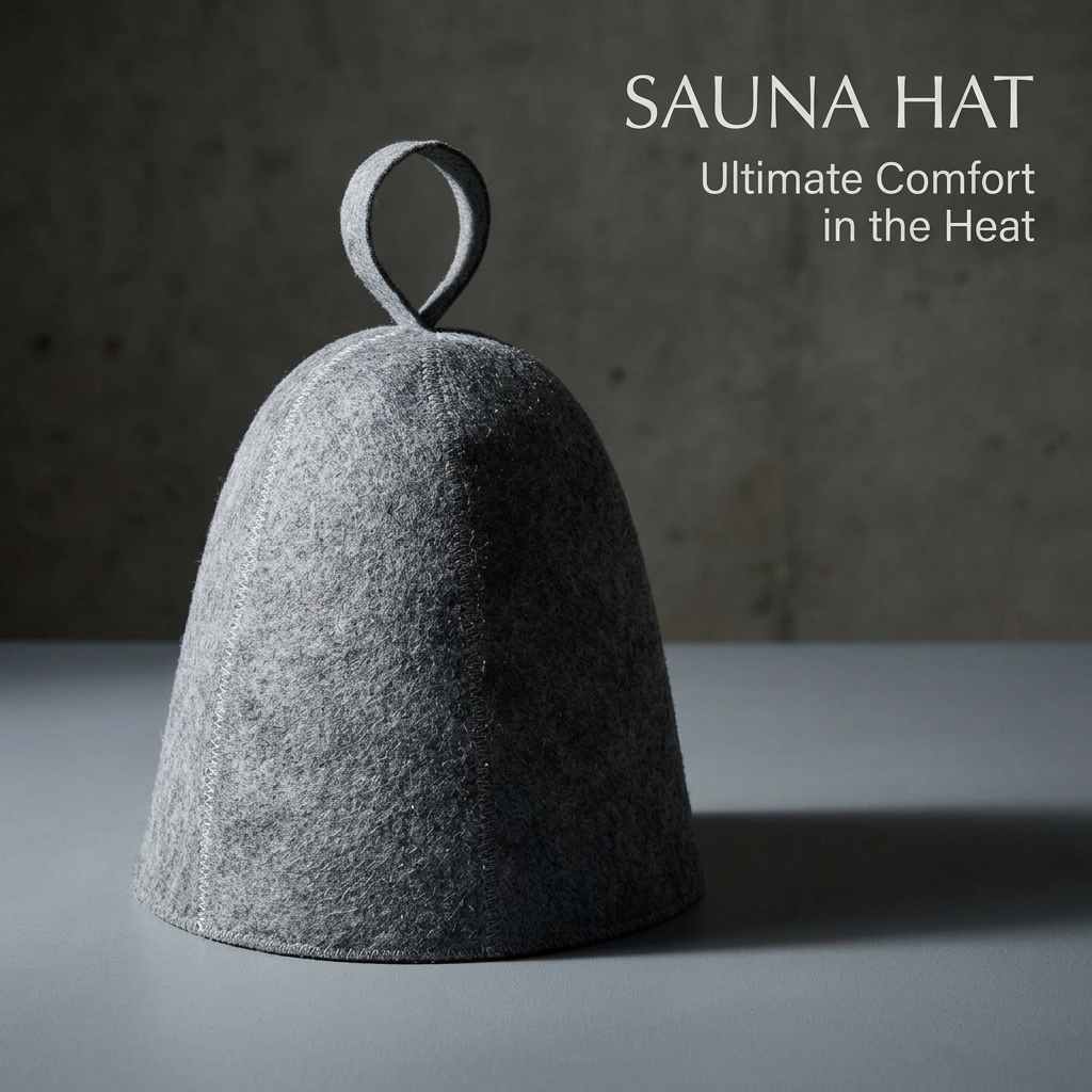 Wool Sauna Hat for Spa Relaxation, Steam Room Accessories, Heat Dry Headrest, Sauna Cap for Steam Bath, Comfortable Sauna Beanie for Home Use