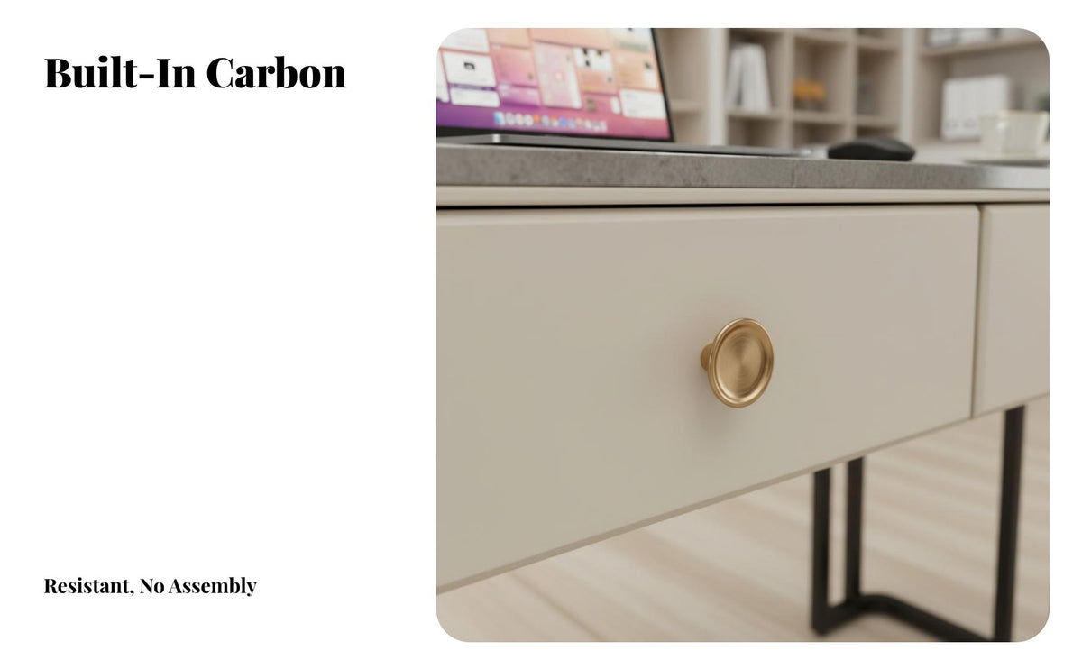 Sintered Stone Computer Desk Multi-Functional Sintered Stone Writing Desk Scratch Resistant Top Luxury Vanity Table for Professionals, Women, Bedroom