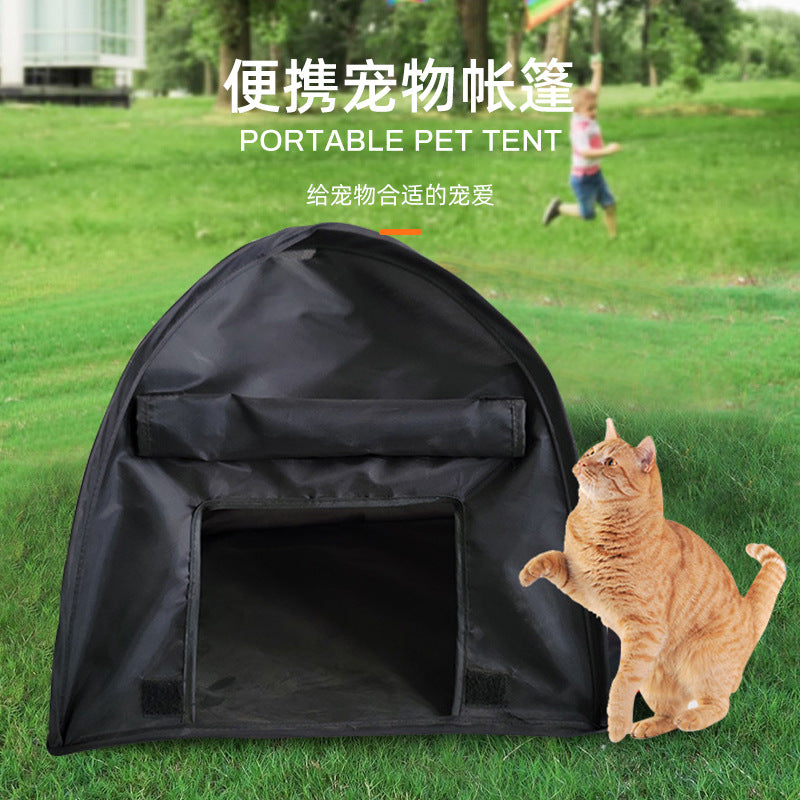 Portable Pet Tent for Cats, Sun Protection, with Steel Wire Frame
