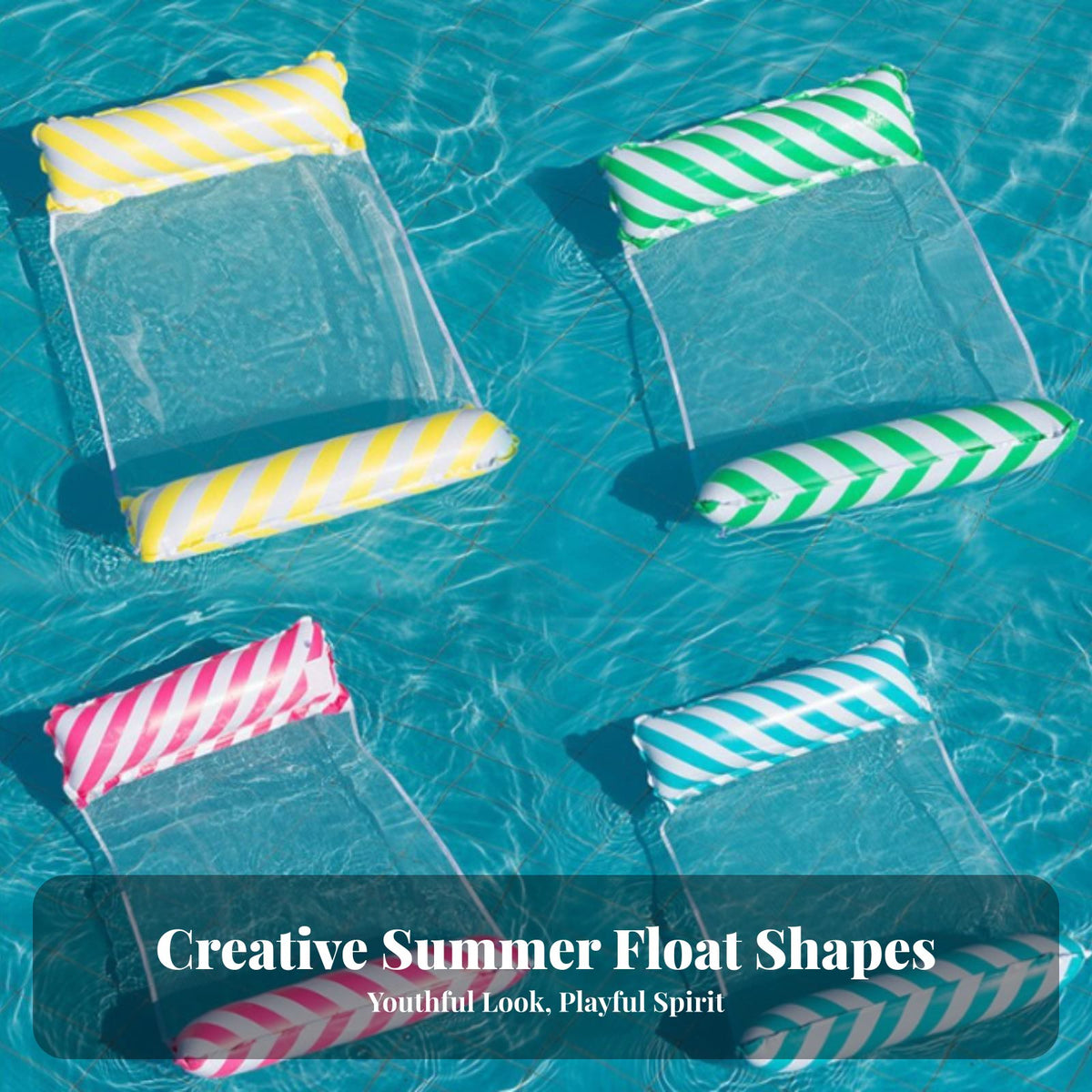 Inflatable Pool Hammock Sturdy PVC Material Water Hammock Float Easy to Inflate Mesh Pool Lounger for Adults, Family, Summer Vacation, Beach, Spa