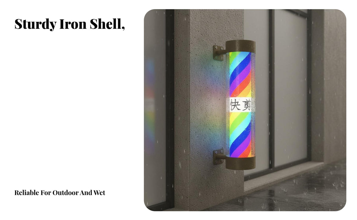 Rotating Barber Pole Light Super Bright LED Rainbow Barber Pole High Brightness Rotating Hair Salon Sign for Barbers, Outdoor, Storefront