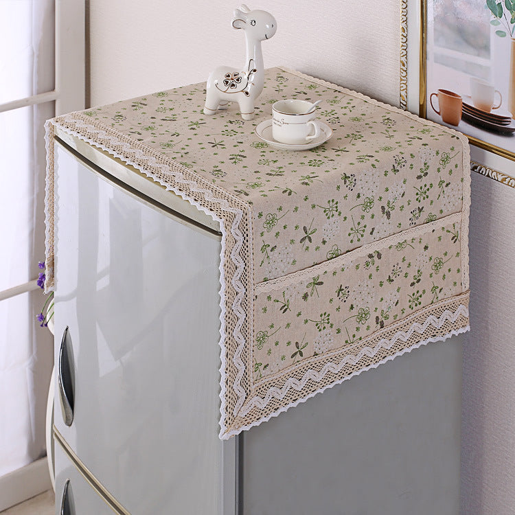 Refrigerator Washing Machine Dust Cover with Storage Pockets