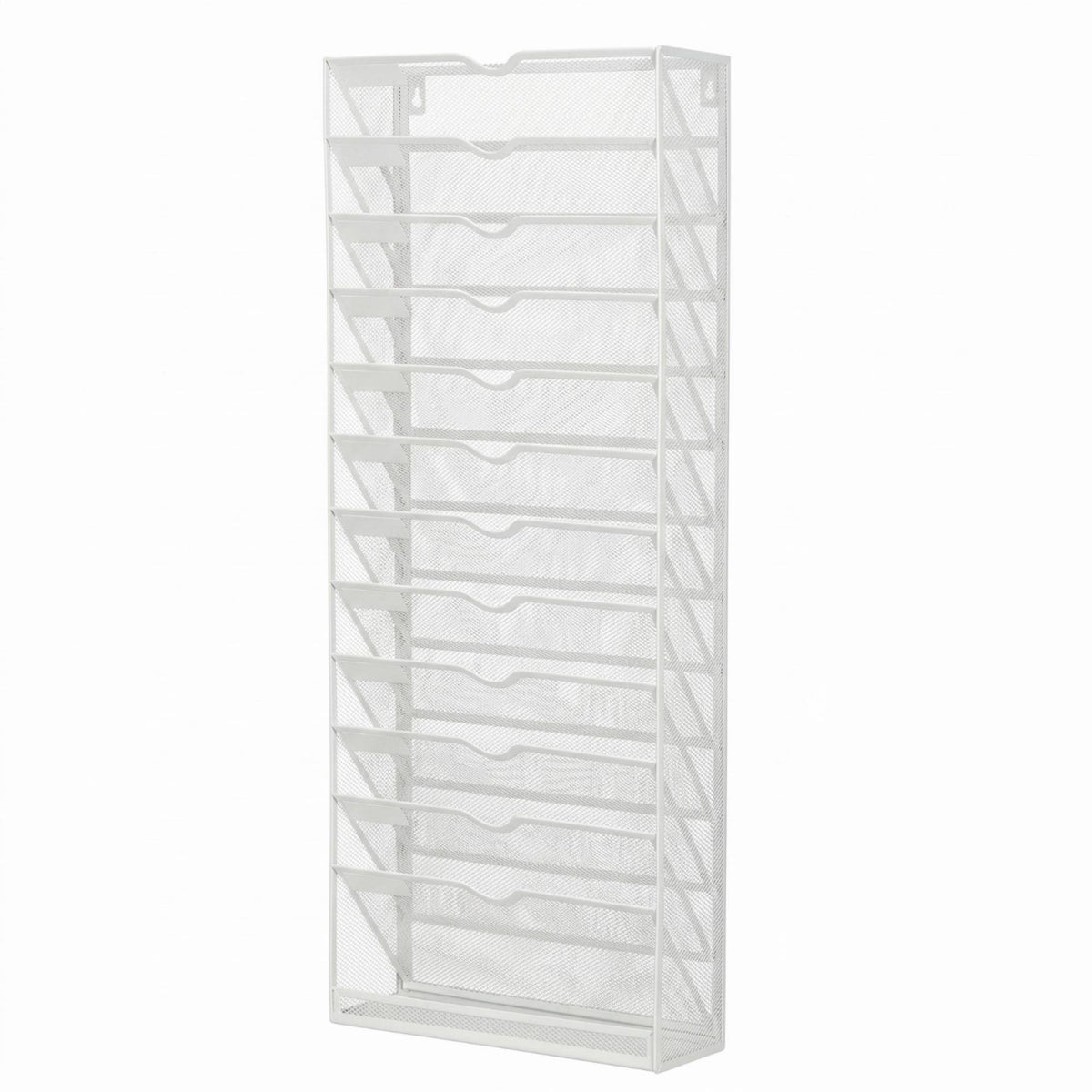 13-Tier File Rack Painted Coated Metal Mesh File Organizer Frame Vertical Tray Organizer