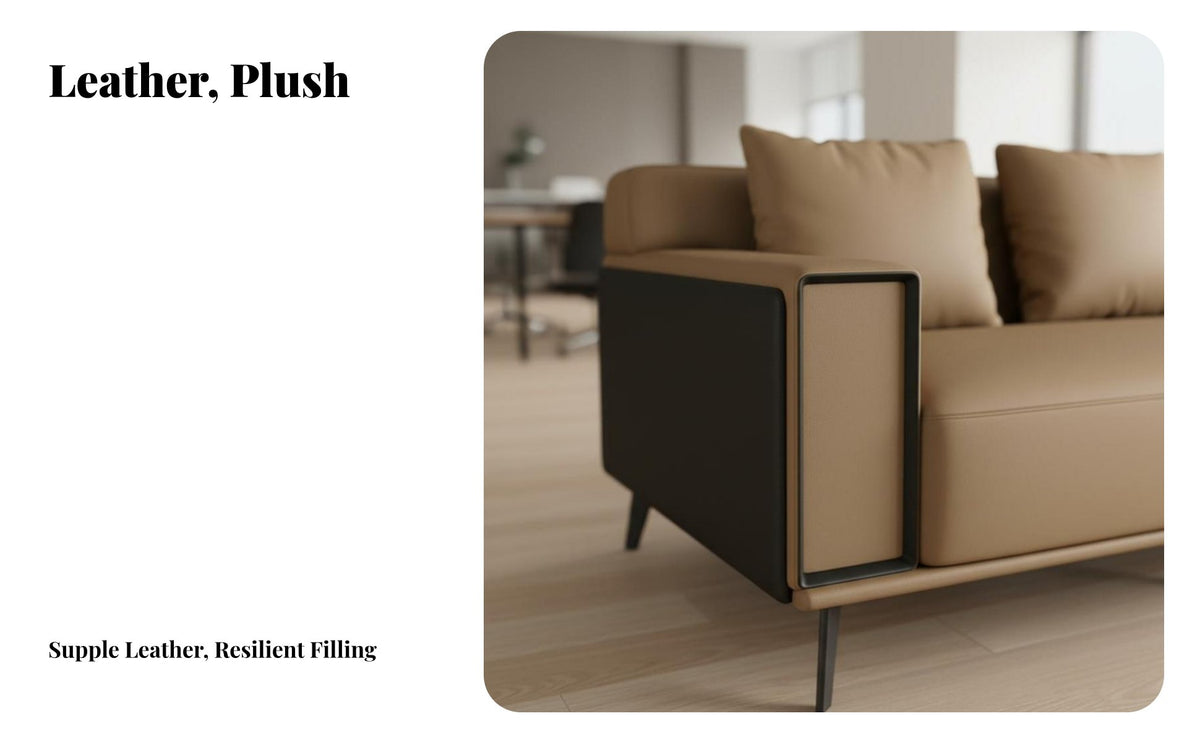 Reception Sofa and Table Set Professional Look Lounge Furniture Minimalist Design Business-Grade Furnishing for Clients, Interior Decorators
