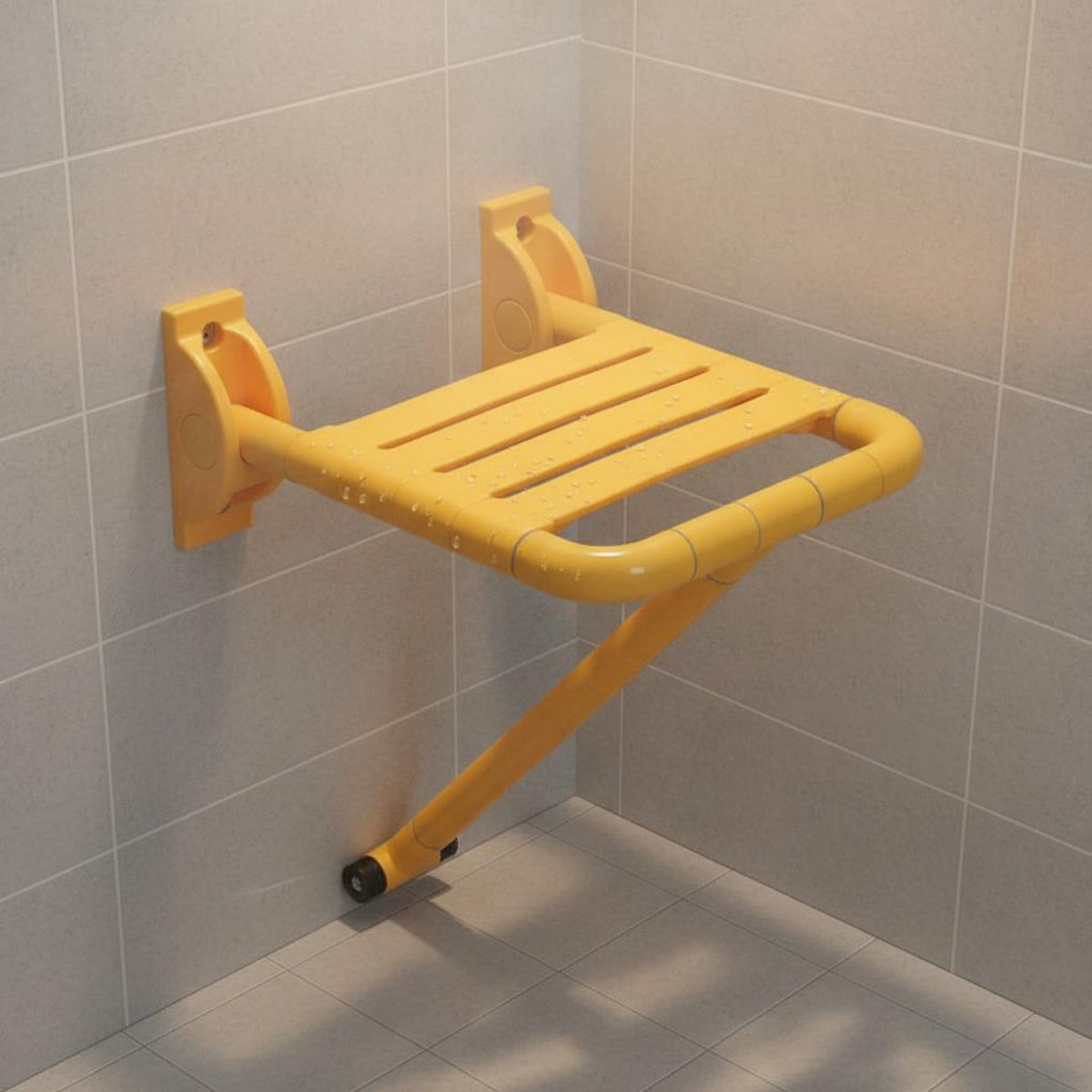 Wall Mounted Folding Shower Stool Foldable Engineered Wall Mounted Folding Shower Stool Waterproof Mobility Aid for, Patients, Entryway, Hallway