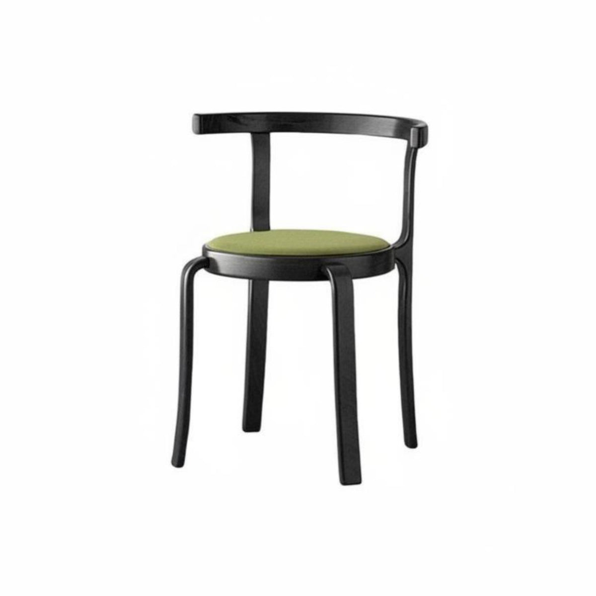 Upholstered Wooden Side Chair Retro Design Stackable Wooden Side Chair Space-Saving Curved rearrest for Hosts, Dining Room, Cafe