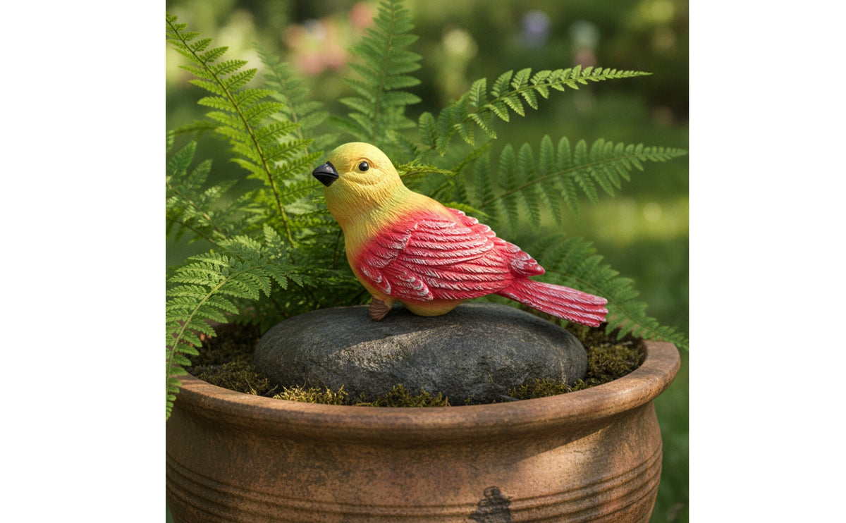 Bird Statue with Feather Texture Detailed Miniature Bird Sculpture Figurine Lifelike Ornament Weatherproof