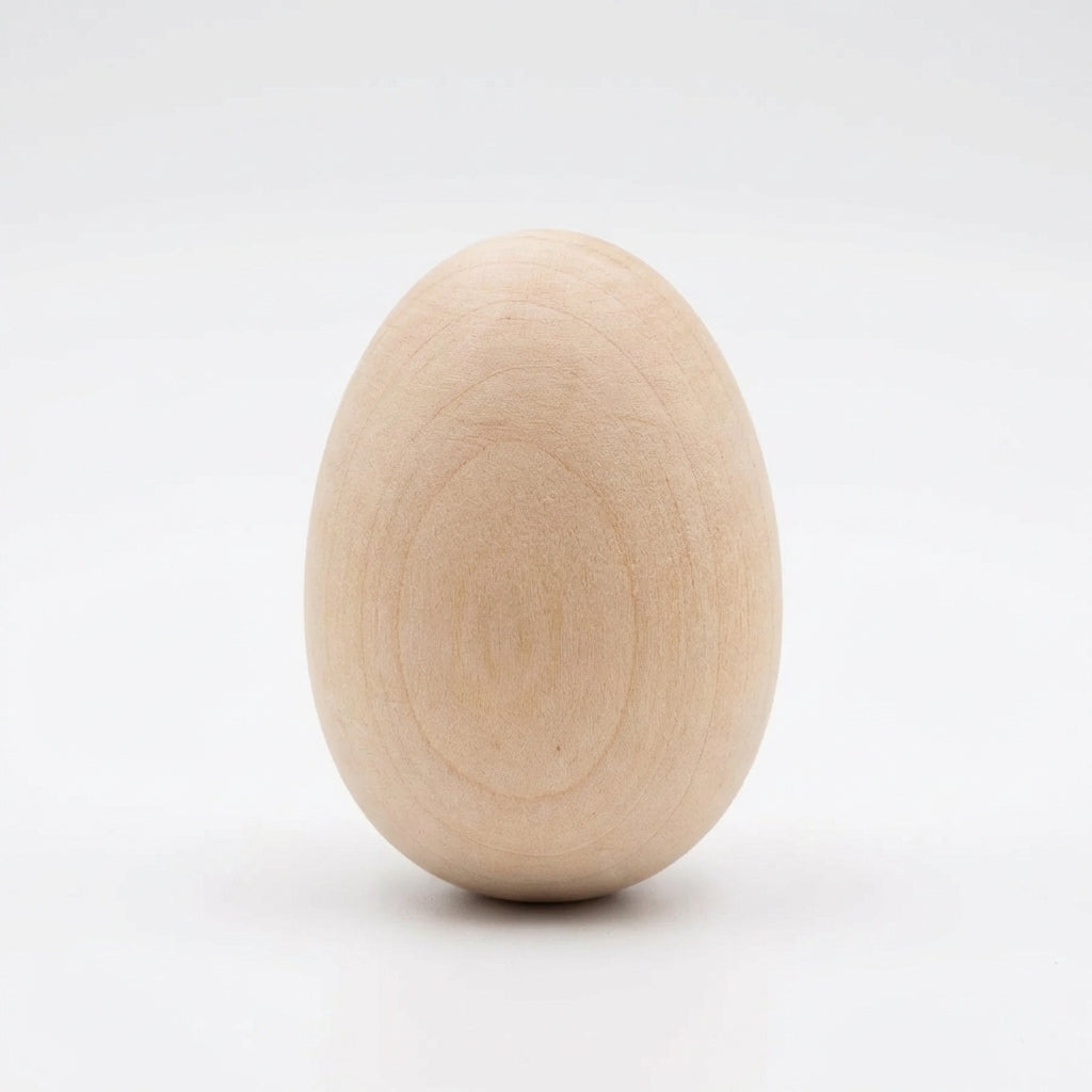Solid Wood Simulation Egg Ready to Paint Easter Artistic Egg Pretend Play Kitchen Accessory for Parents, Adults, Classroom Activities, Art Class