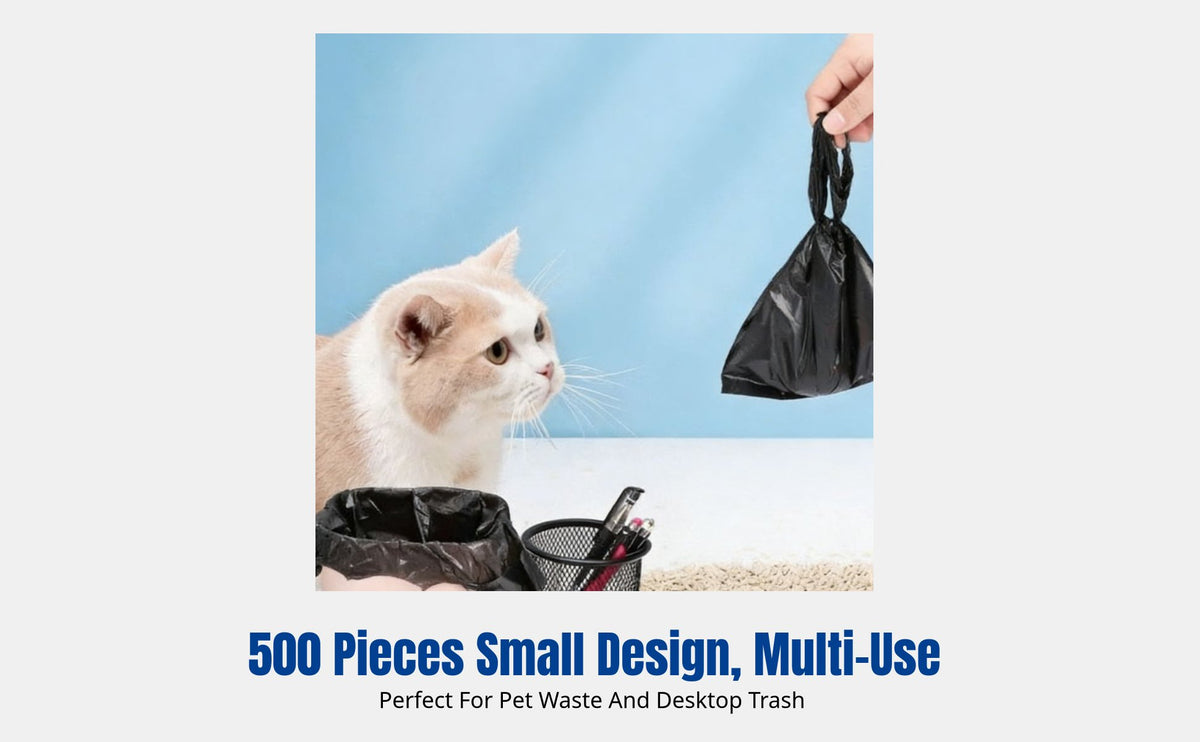 Black Thickened Pet Waste Bag, Small, Leak-Resistant, Portable, Cat Litter and Dog Waste Cleaning Tool for Everyday Use